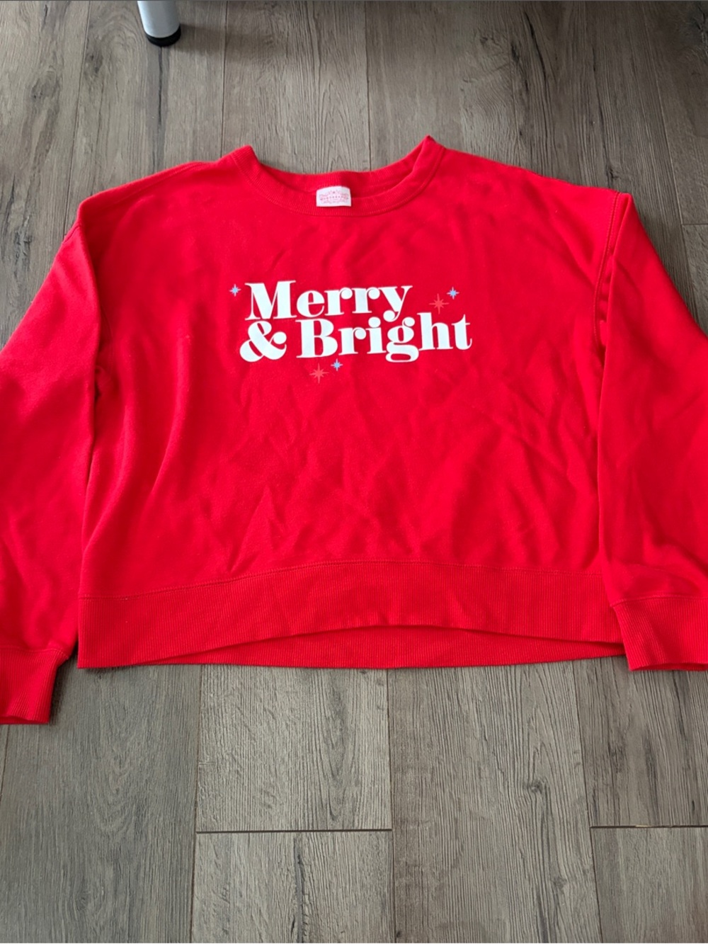 Wondershop Red 'Merry & Bright' Crewneck Sweatshirt- Size Medium
